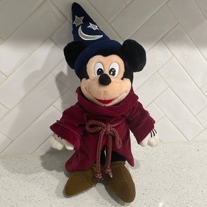 Vintage Sorcerer Mickey Stuffed Animal with Stand
